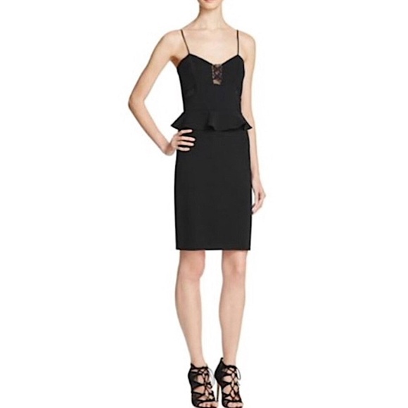 PARKER Sachi Combo Dress Peplum Sleeveless Mini - Picture 1 of 8